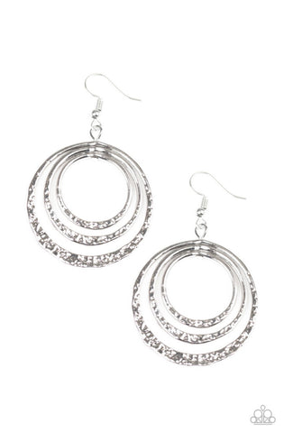 Metallic Ruffle- Silver Earrings