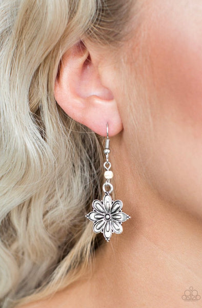 Cactus Blossom- White Earrings