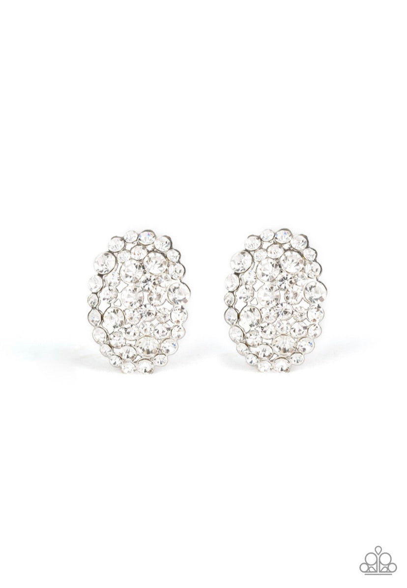 Daring Dazzle- White Post Earrings