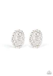 Daring Dazzle- White Post Earrings