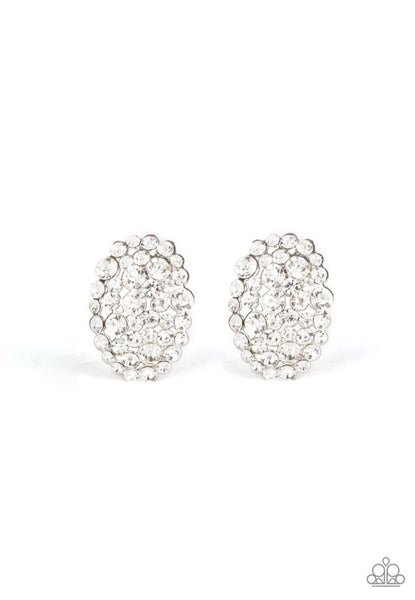 Daring Dazzle- White Post Earrings