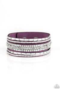 Rebel In Rhinestones- Purple Urban Bracelet