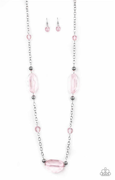 Crystal Charm- Pink Necklace