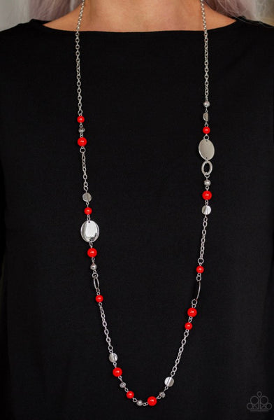 Serenely Springtime- Red Necklace