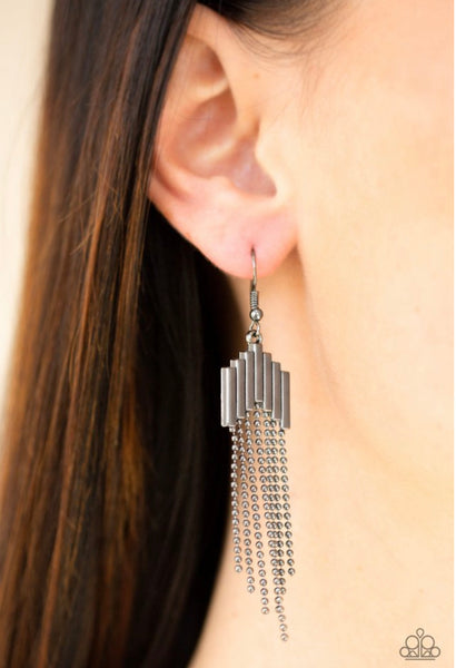 Radically Retro- Black Earrings