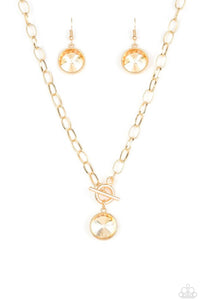 She Sparkles On- Gold Necklace