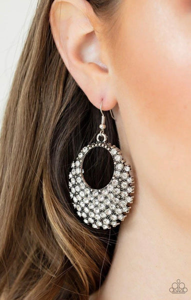 Fierce Flash- White Earrings