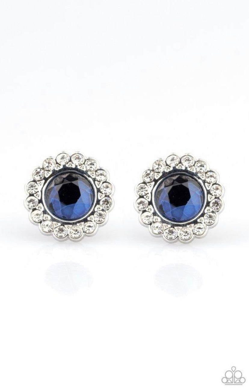 Floral Glow- Blue Post Earrings