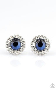Floral Glow- Blue Post Earrings