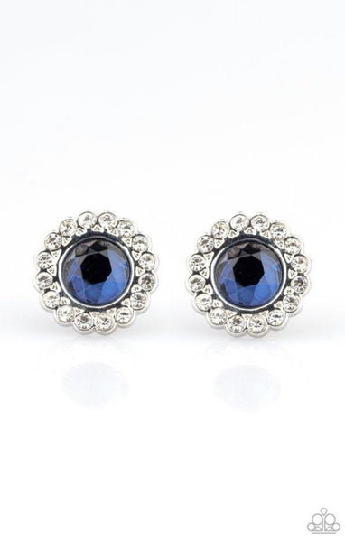 Floral Glow- Blue Post Earrings
