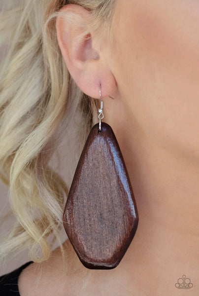 Vacation Ready- Brown Earrings