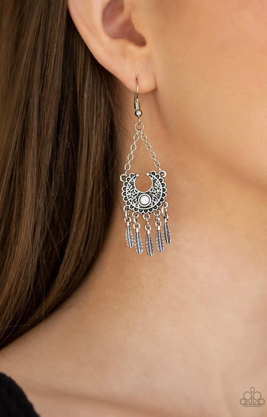 Fabulously Feathered- White Earrings