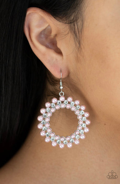 Pearly Poise- Pink Earrings