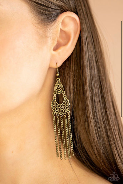 Insane Chain- Brass Earrings