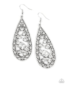 Drop-Dead Dazzle- White Earrings