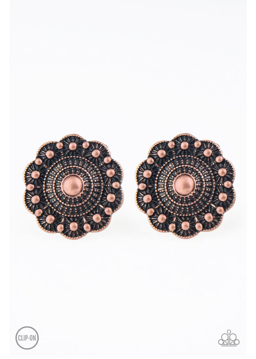 Foxy Flower Gardens- Copper Earrings