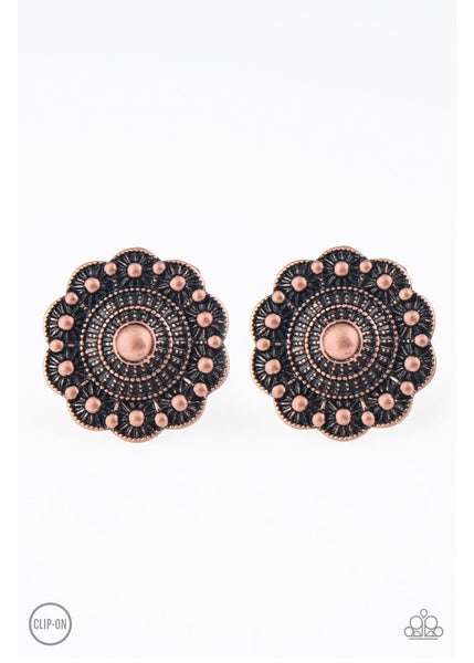 Foxy Flower Gardens- Copper Earrings