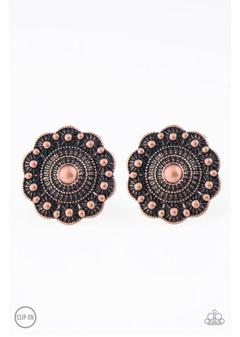 Foxy Flower Gardens- Copper Earrings