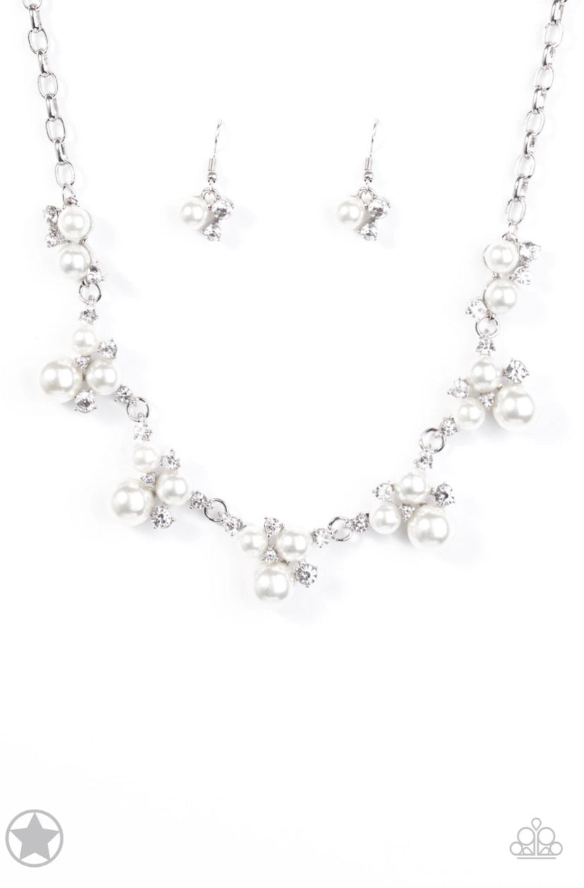 Toast to Perfection- White/Silver Necklace