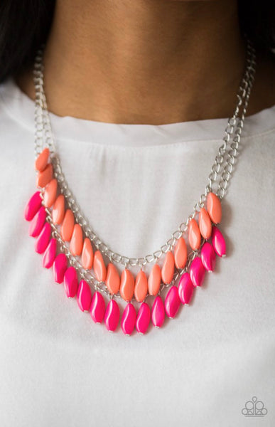 Beaded Boardwalk- Pink Necklace