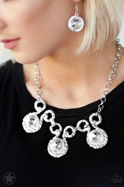 Hypnotized Silver Blockbuster- White Necklace