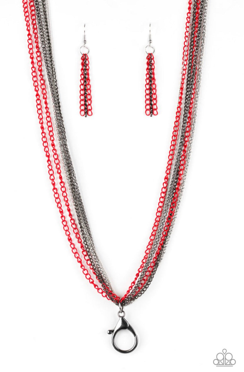 Colorful Calamity- Red Lanyard