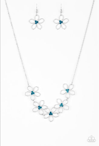 Hoppin’ Hibiscus- Blue Necklace