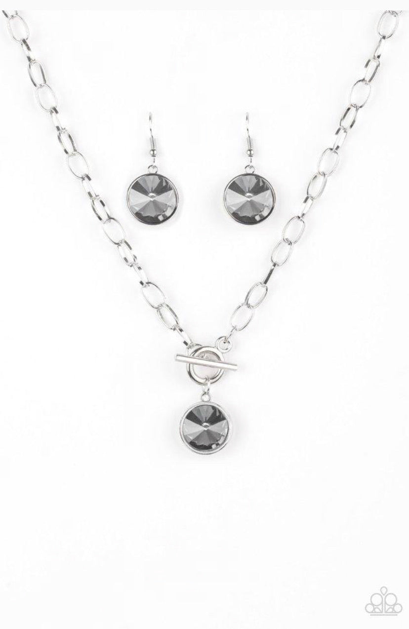 She Sparkles On- Silver Necklace