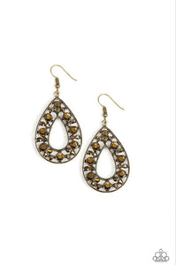 Midnight Magic- Brass Earrings