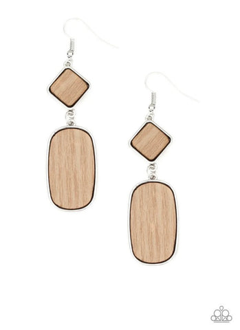 You Wood Be So Lucky- Brown Earrings