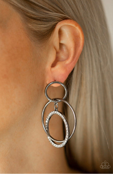 Metro Bliss- Black Post Earrings