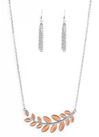 Frosted Foliage- Orange Necklace