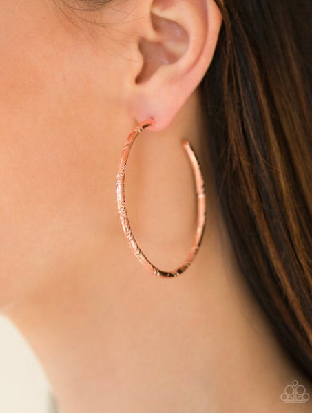 A Double Take- Copper Hoop Earrings